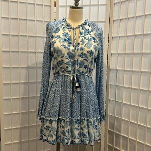 Boho long sleeve midi dress